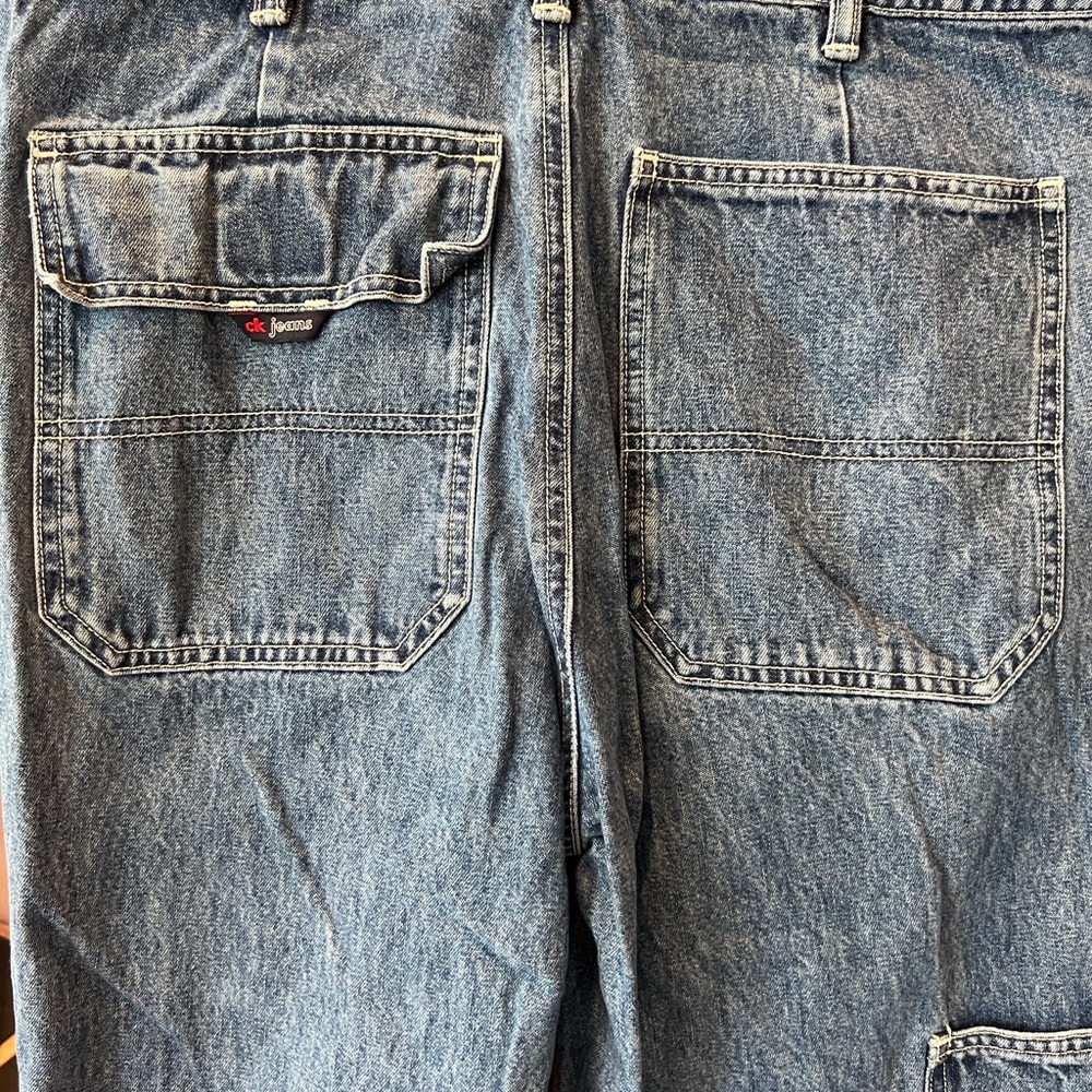 Vintage Calvin Klein CK jeans Y2K baggy overalls size small - Picture 9 of 15